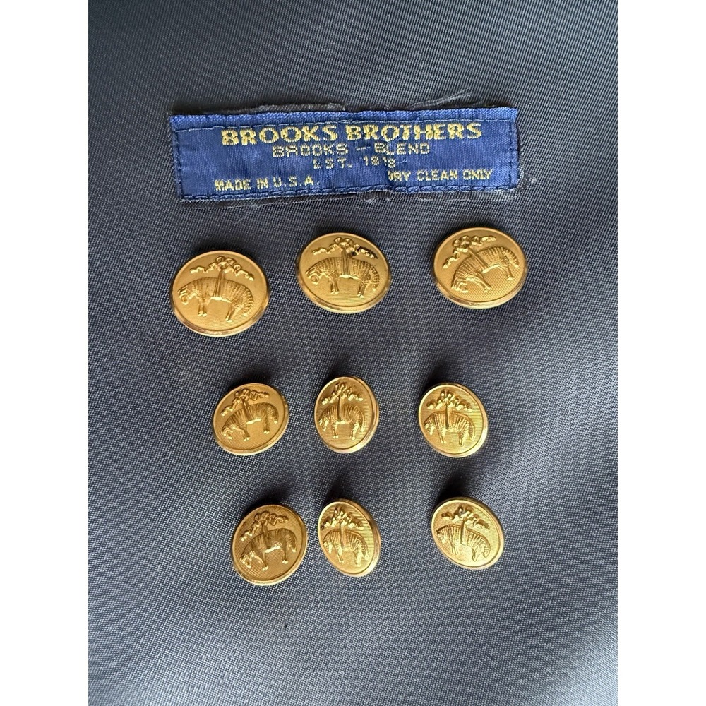 Vintage BROOKS BROTHERS GOLD Golden Fleece‎ Sheep JACKET REPLACEMENT 10 BUTTONS